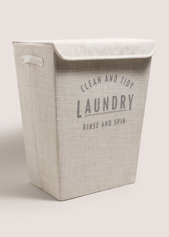 White Linen Laundry Basket M814896