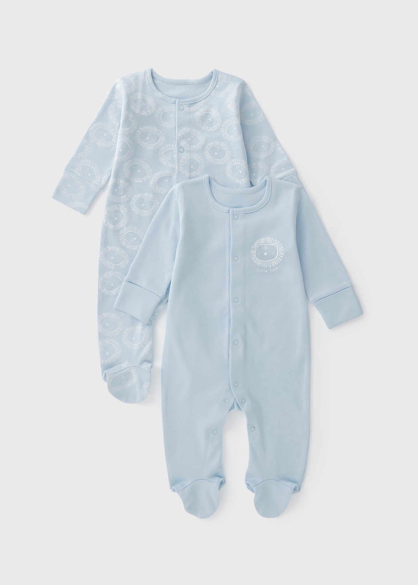 2 Pack Baby Blue Lion Sleepsuits (Newborn-23mths)  C136307