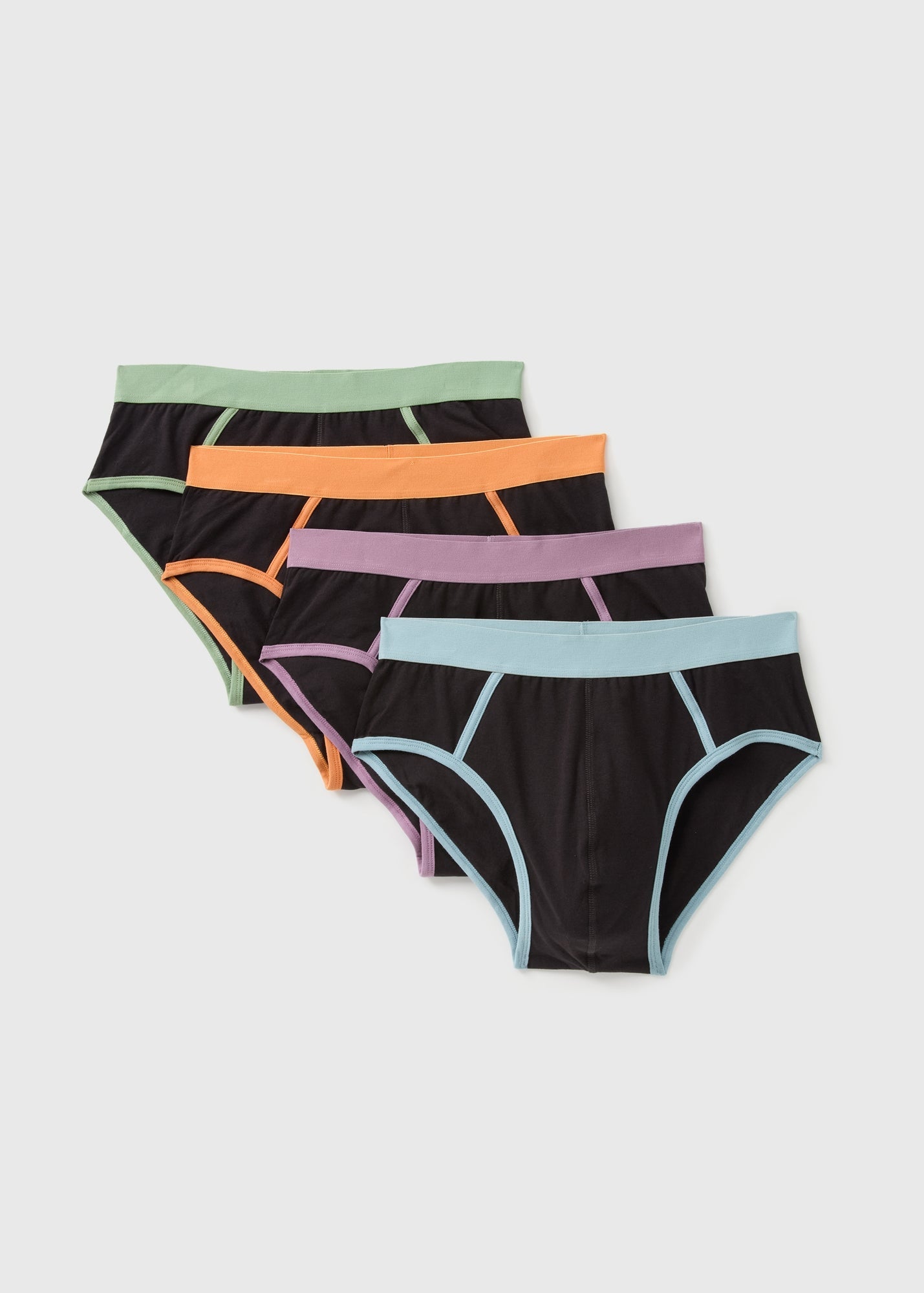 4 Pack Black Multicolour Waistband Briefs  M212982