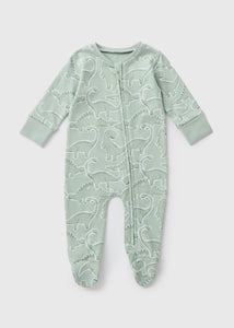 Baby Green Dinosaur Print Sleepsuit (Newborn-18mths)  C136321