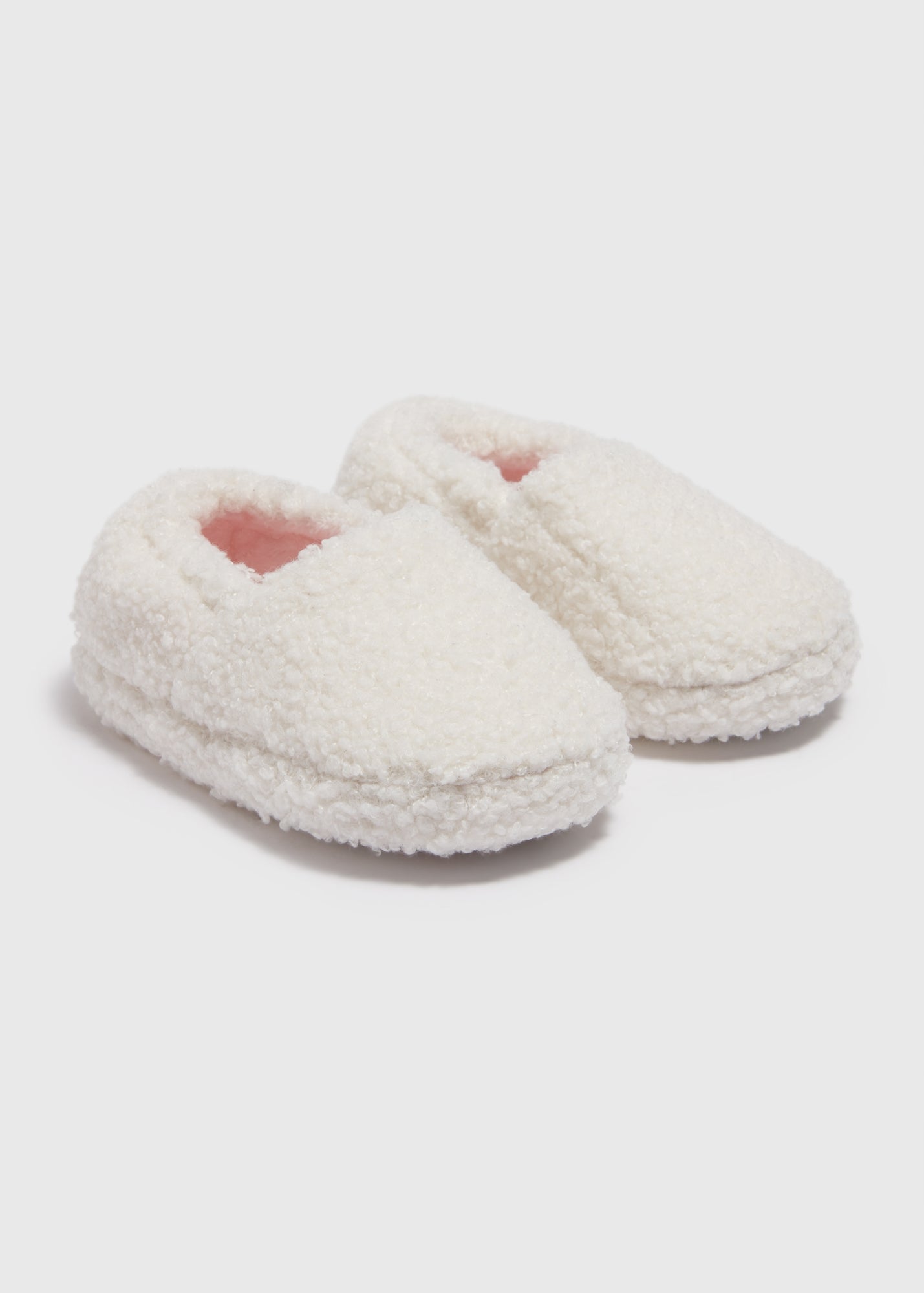 Girls Cream A Line Borg Slippers (Younger 4-12)  C303819