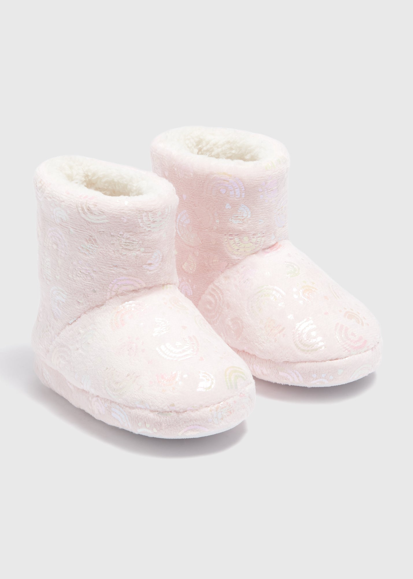 Girls Pink Rainbow Slipper Boots (Younger 4-12)  C303821