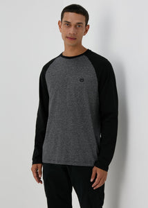 Grey Raglan Long Sleeve T-Shirt  M437446