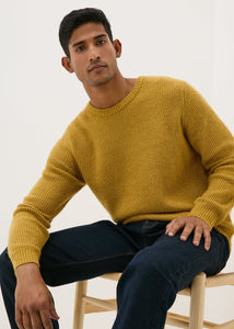 Mustard Ribbed Crew Neck Jumper  M207274