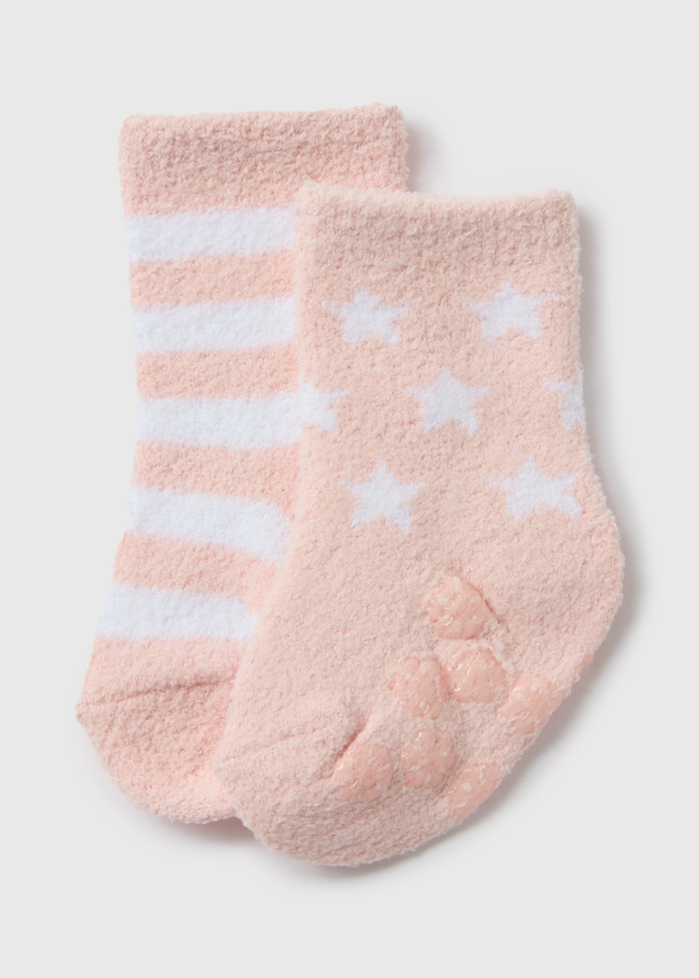 2 Pack Baby Pink Cosy Socks (Newborn-12mths)  C136397