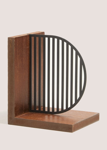 Set of 2 Wooden Bookends M698666