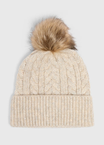 Oatmeal Cable Beanie  F441856