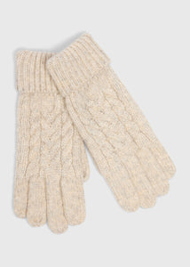 Oatmeal Cable Knit Gloves  F441865