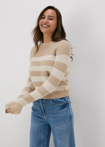 Neutral Stripe Knitted Jumper  F275531