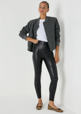 Black Leather Look Leggings  F712053