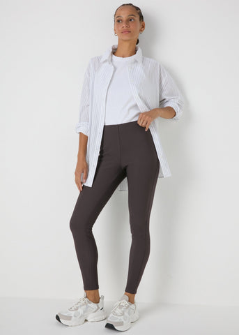 Charcoal Ottoman Ribbed Leggings  F712054