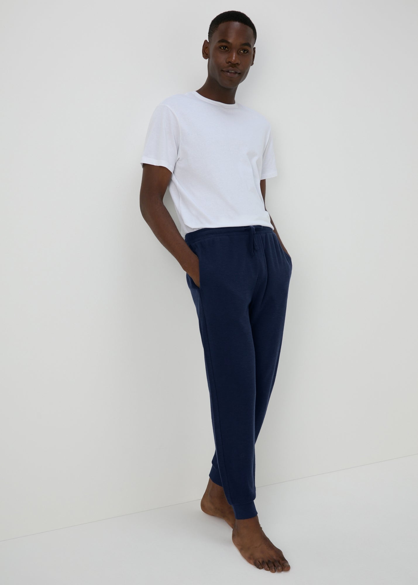 Navy Textured Pyjama Bottoms  M251237