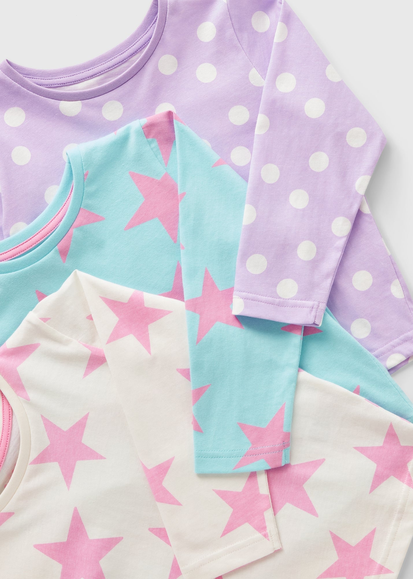 3 Pack Girls Multicolour Star Pyjamas (1-7yrs)  C173025