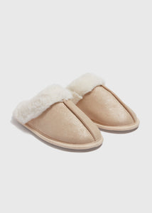 Girls Cream Snug Mule Slippers (Younger 10-Older 5)  C303849