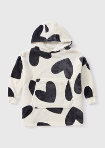 Girls Cream Heart Snuggle Hoodie (7-15yrs)  G112705