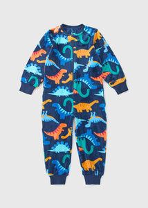 Navy Dinosaur Velour Onesie (1-7yrs)  C173057