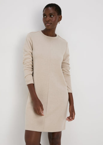 Oatmeal Ribbed Sweater Dress  F413503