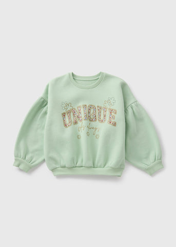 Girls Green Unique Sweatshirt (1-7yrs)  C251635