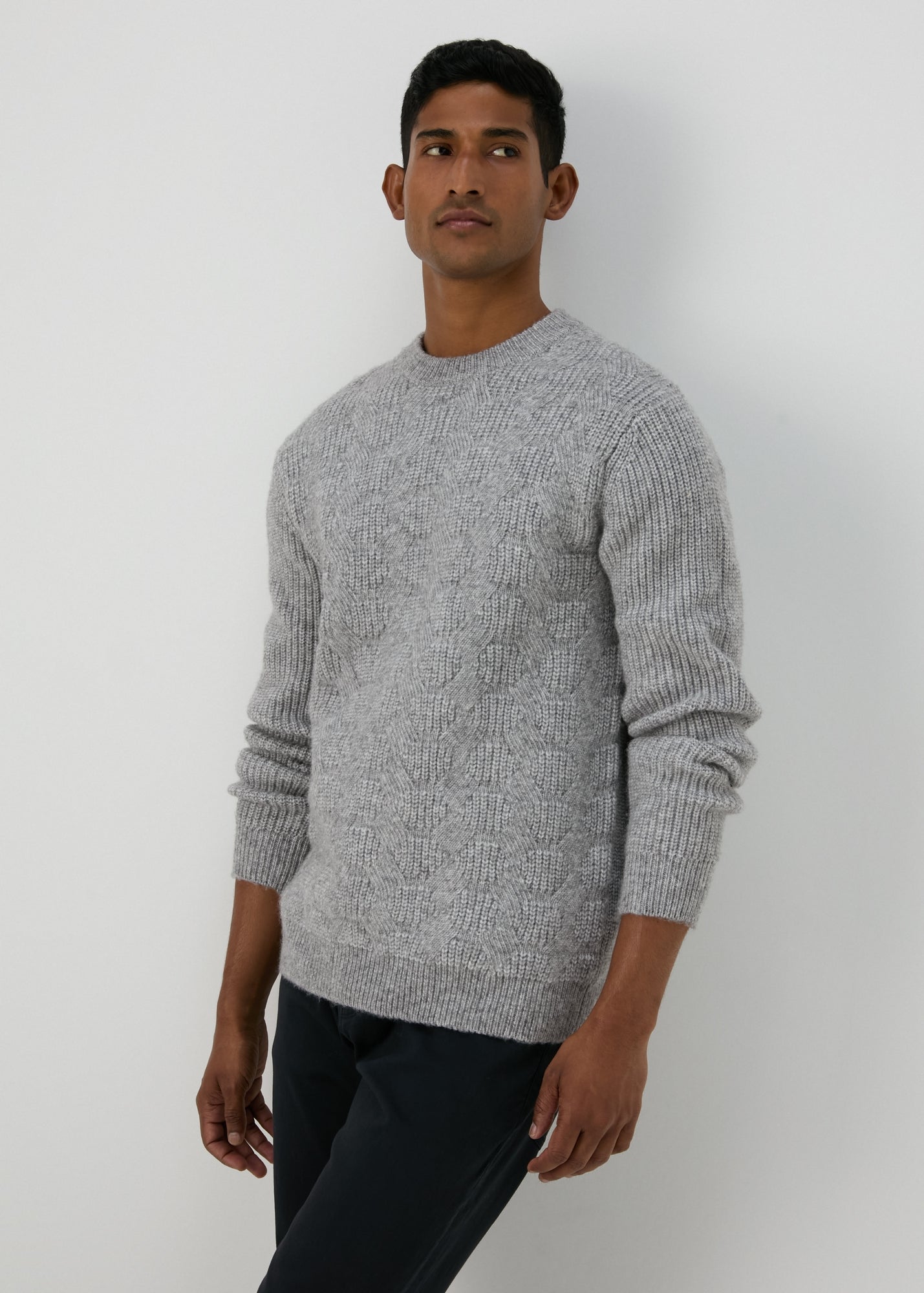 Grey Soft Cable Jumper  M207301