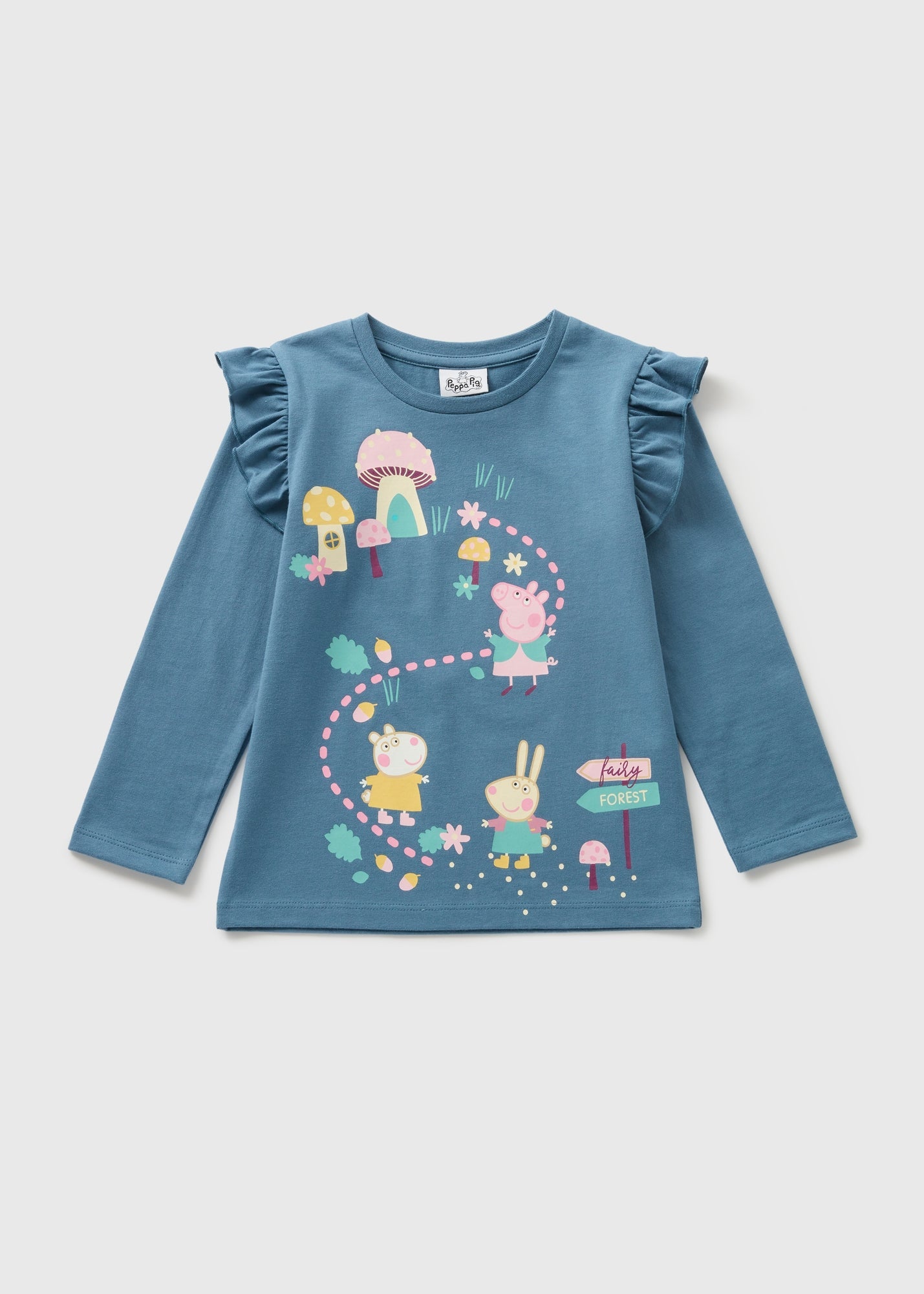 Peppa Pig Kids Navy Frilled T-Shirt (1-7yrs)  C294642