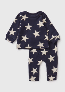 Baby Navy Star Ribbed Top & Leggings Set (Newborn-23mths)  C321083