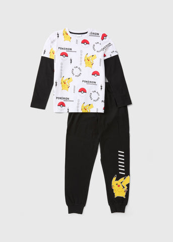 Pokemon Boys Black Pyjama Set (4-12yrs)  C294666