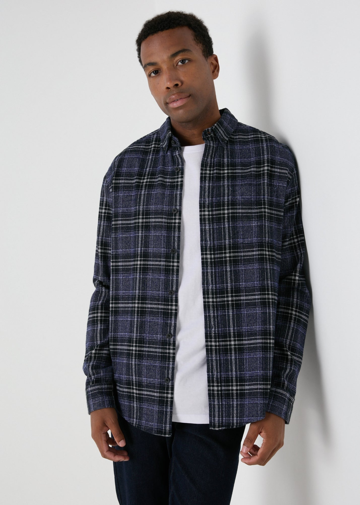 Lincoln Blue Grindle Check Shirt  M437529