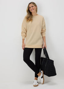 Cream Longline Sweatshirt  F512865