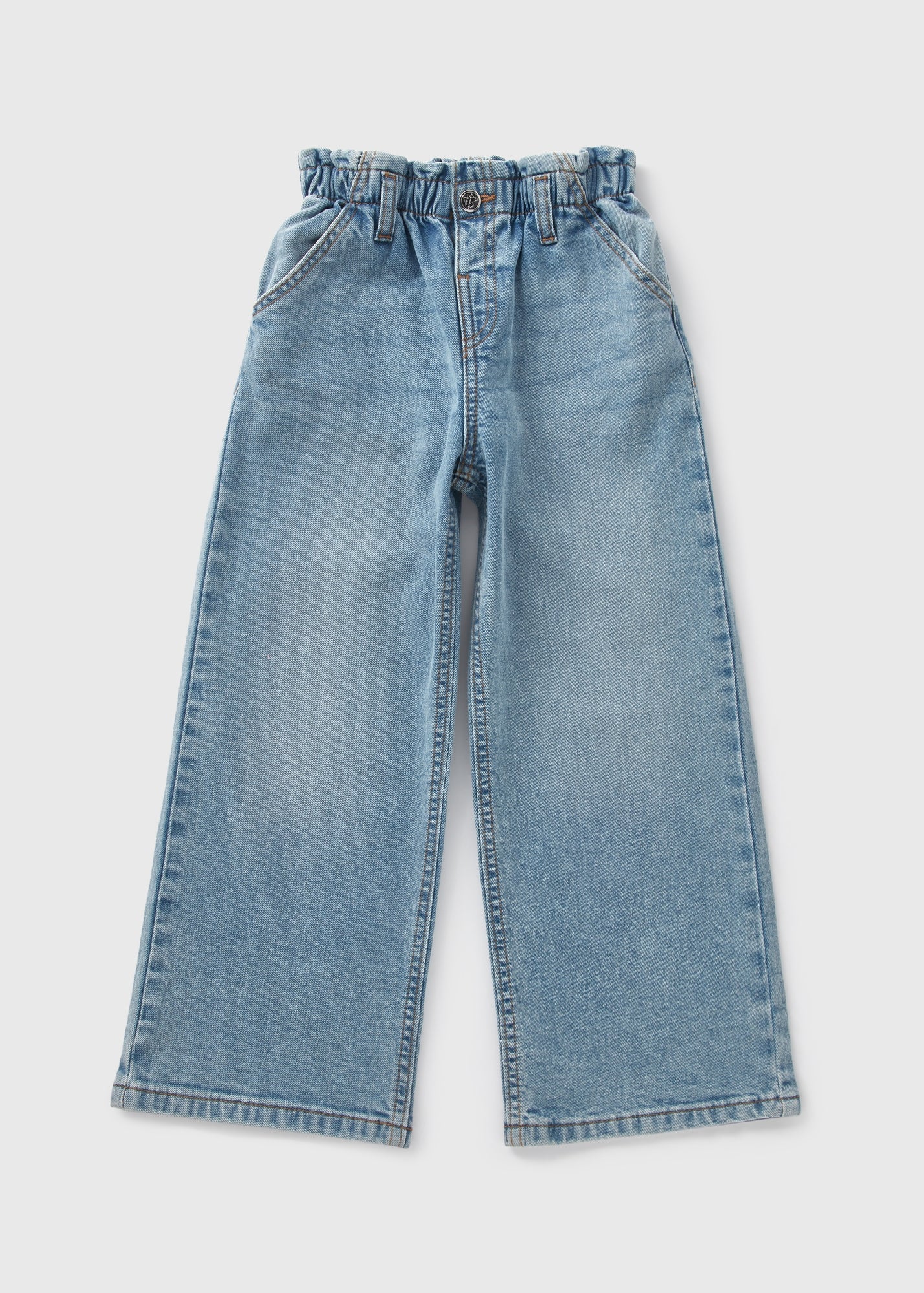 Girls Blue Paper Bag Wide Leg Jeans (1-7yrs) C261029