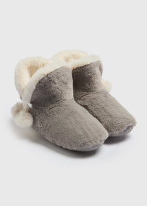 Grey Fur Slipper Boots  F467193