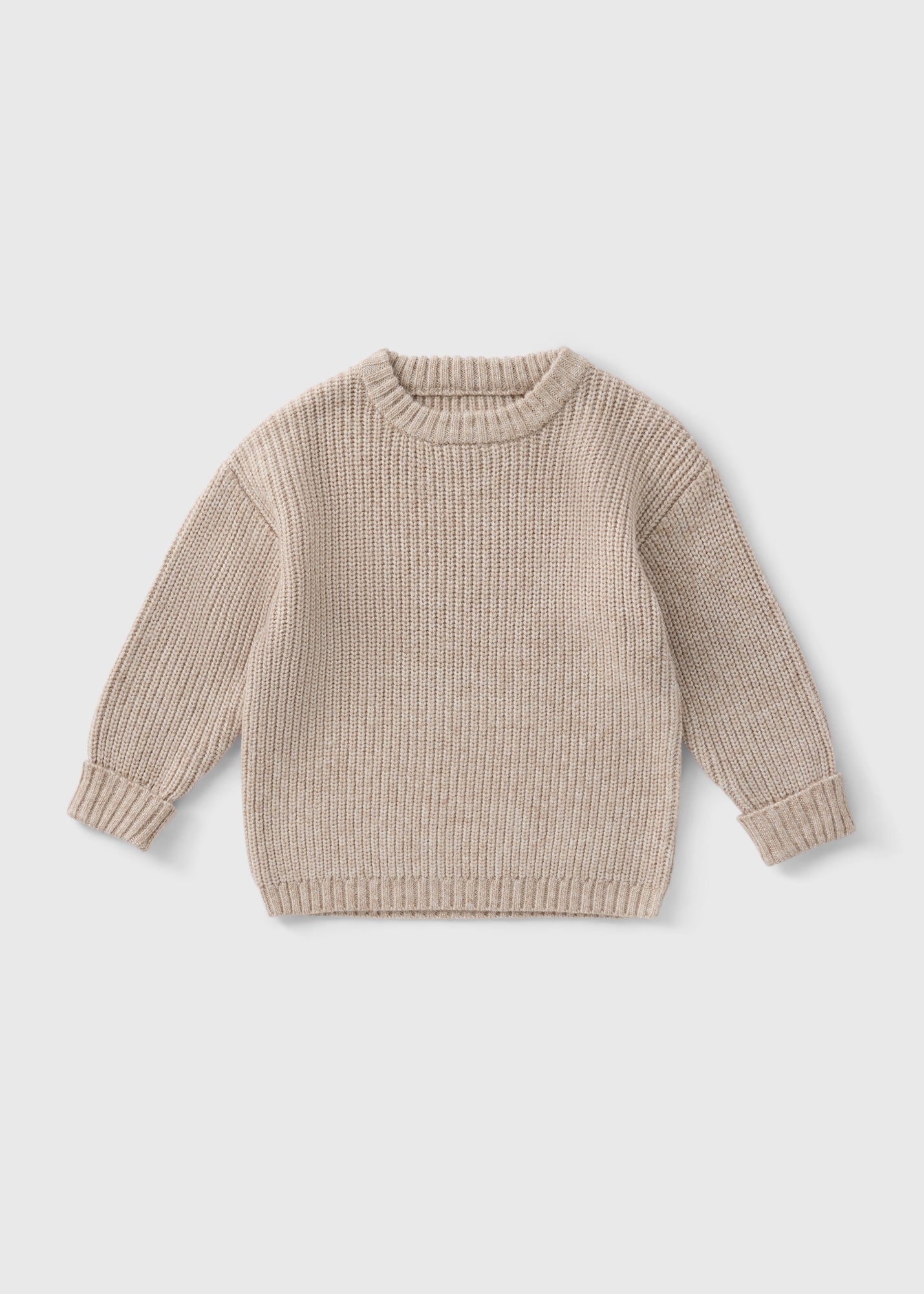 Girls Oatmeal Knitted Jumper (1-7yrs)  C251664