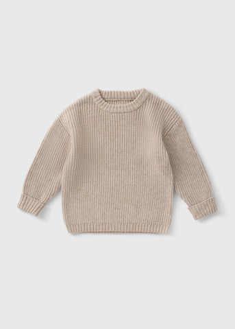 Girls Oatmeal Knitted Jumper (1-7yrs)  C251665