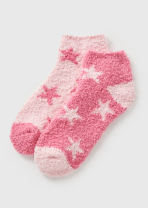 2 Pack Pink Star Cosy Socks  F473439