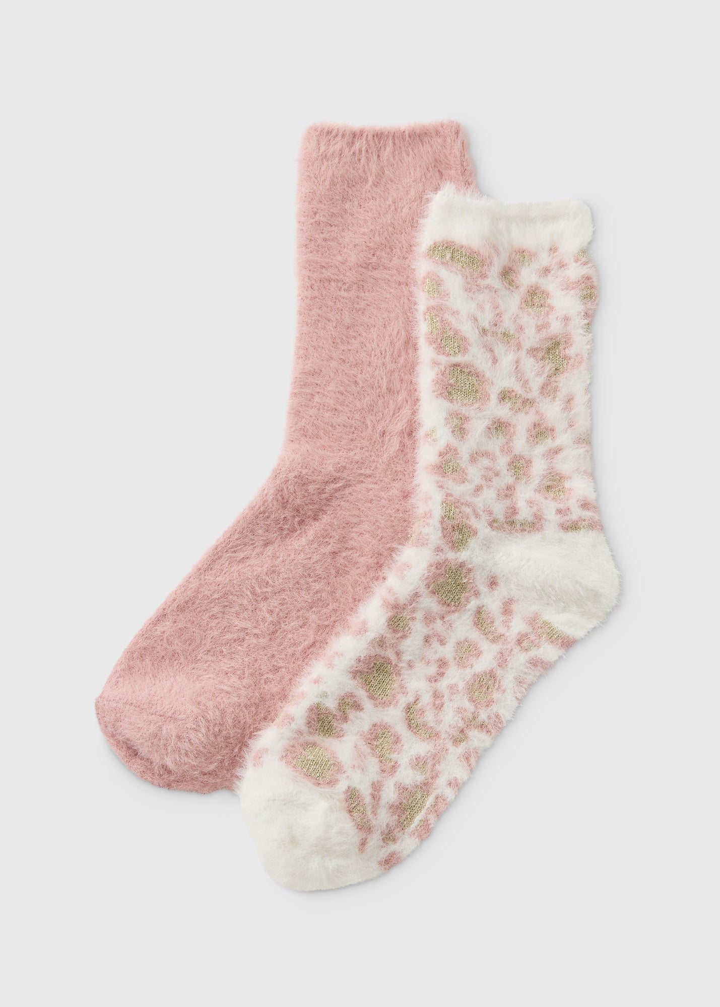 2 Pack Pink Cosy Animal Socks  F473443