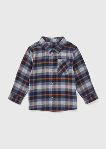 Boys Navy Checked Shirt (1-7yrs)  B369328