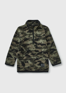 Boys Green Camouflage 1/2 Zip Fleece (1-7yrs)  B369331