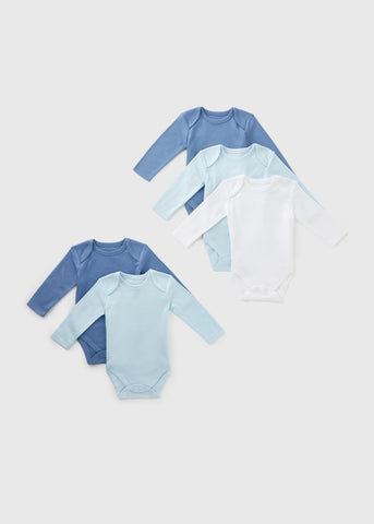 5 Pack Baby Blue Bodysuits (Newborn- 23mths)  C136432