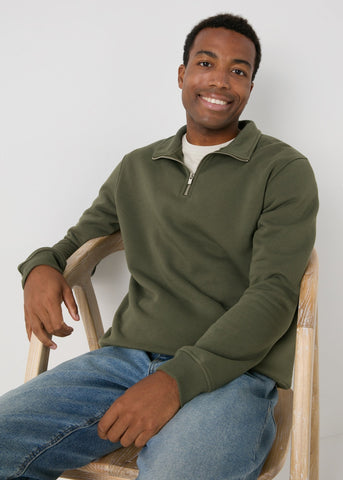 Khaki 1/4 Zip Sweatshirt  M274793