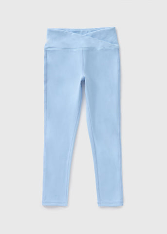 Girls Blue Crossover Waist Leggings (7-15yrs)  G403120