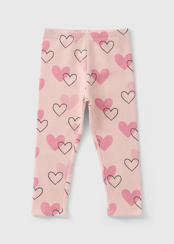 Girls Pink Heart Leggings (1-7yrs)  C261044