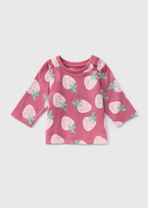 Baby Pink Strawberry Print T-Shirt (Newborn-23mths)  C321100