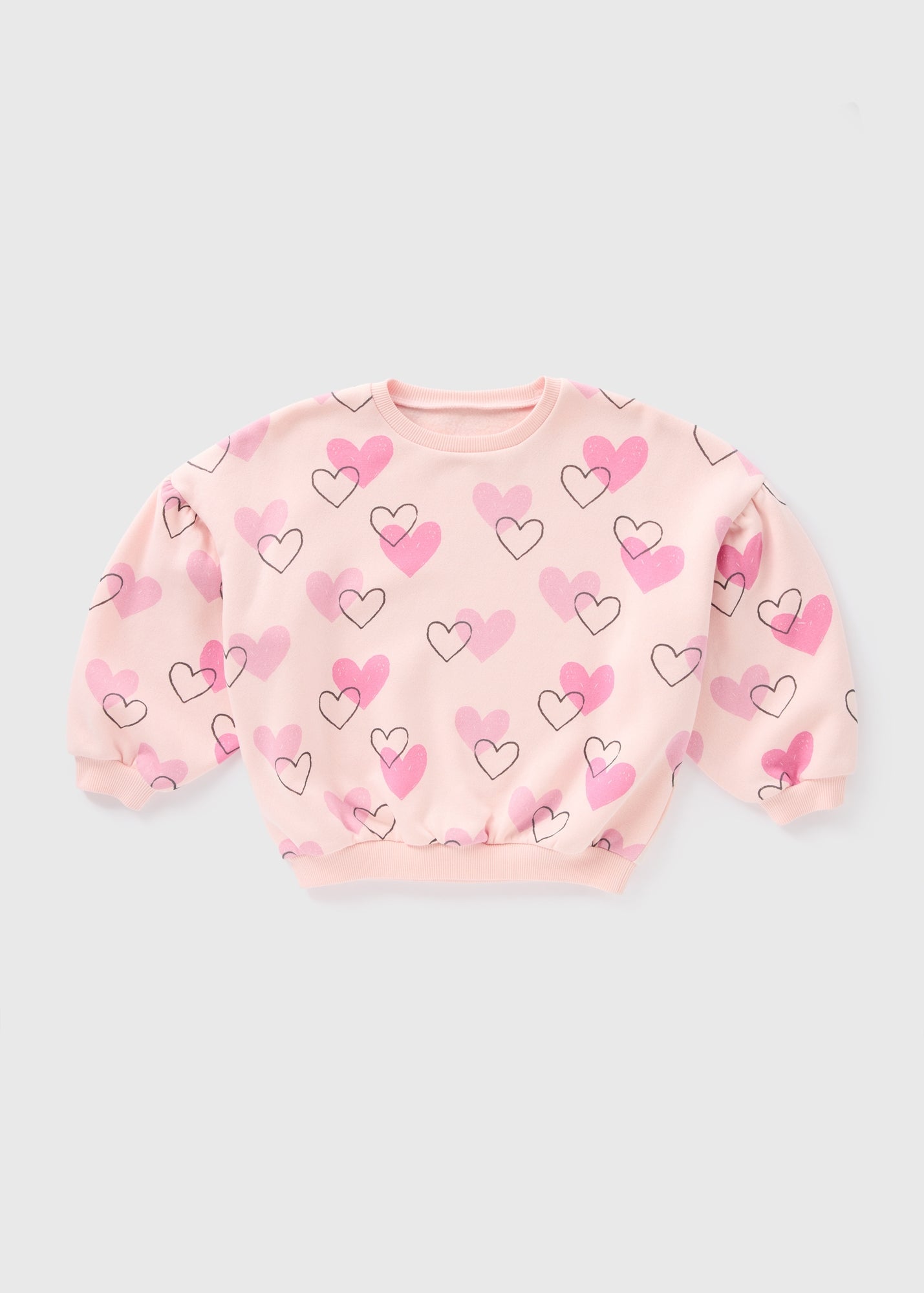 Girls Pink Heart Sweatshirt (1-7yrs)  C251864