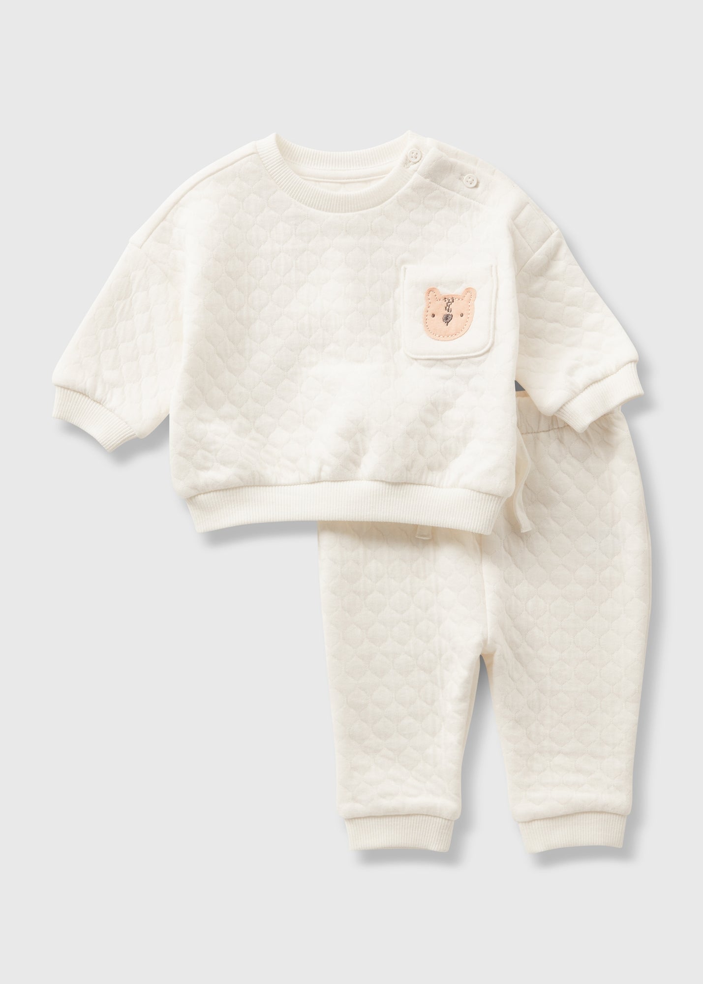 Baby Cream Bear Sweatshirt & Jogging Bottoms Set (Newborn-23mths)  C321110