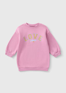 Girls Pink Love Sweater Dress (1-7yrs)  C101506