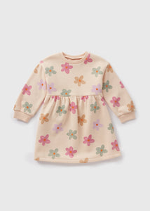 Girls Beige Floral Dress (1-7yrs)  C101508