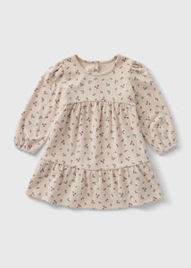 Girls Cream Floral Printed Dress (1-7yrs)  C101511