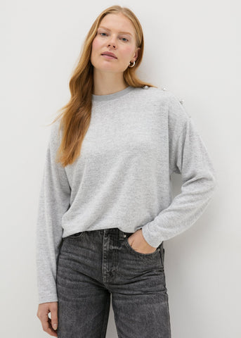 Grey Shoulder Embellished Sweatshirt  F467292