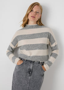 Grey Stripe Soft Touch Jumper  F467310