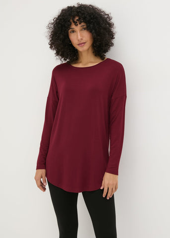 Burgundy Long Sleeve T Shirt  F467325