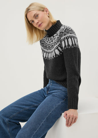 Charcoal Fairisle Jumper  F275598